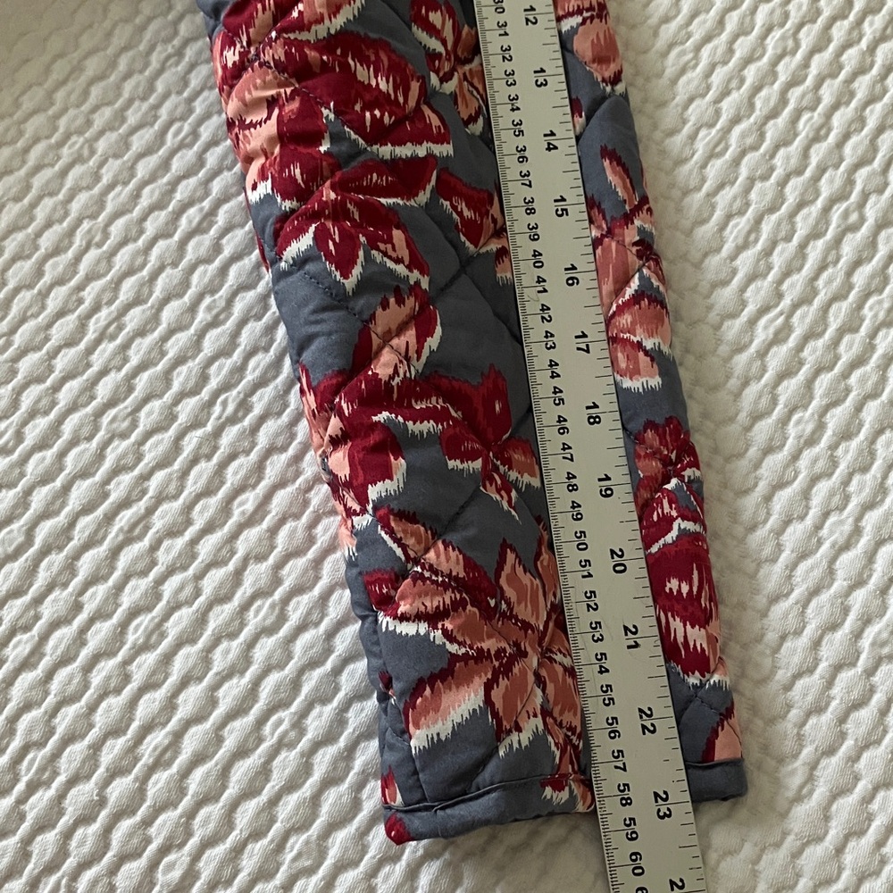 Rachel Zoe quilted collarless patch pocket jacket, floral, wine red & grey L - Picture 11 of 12